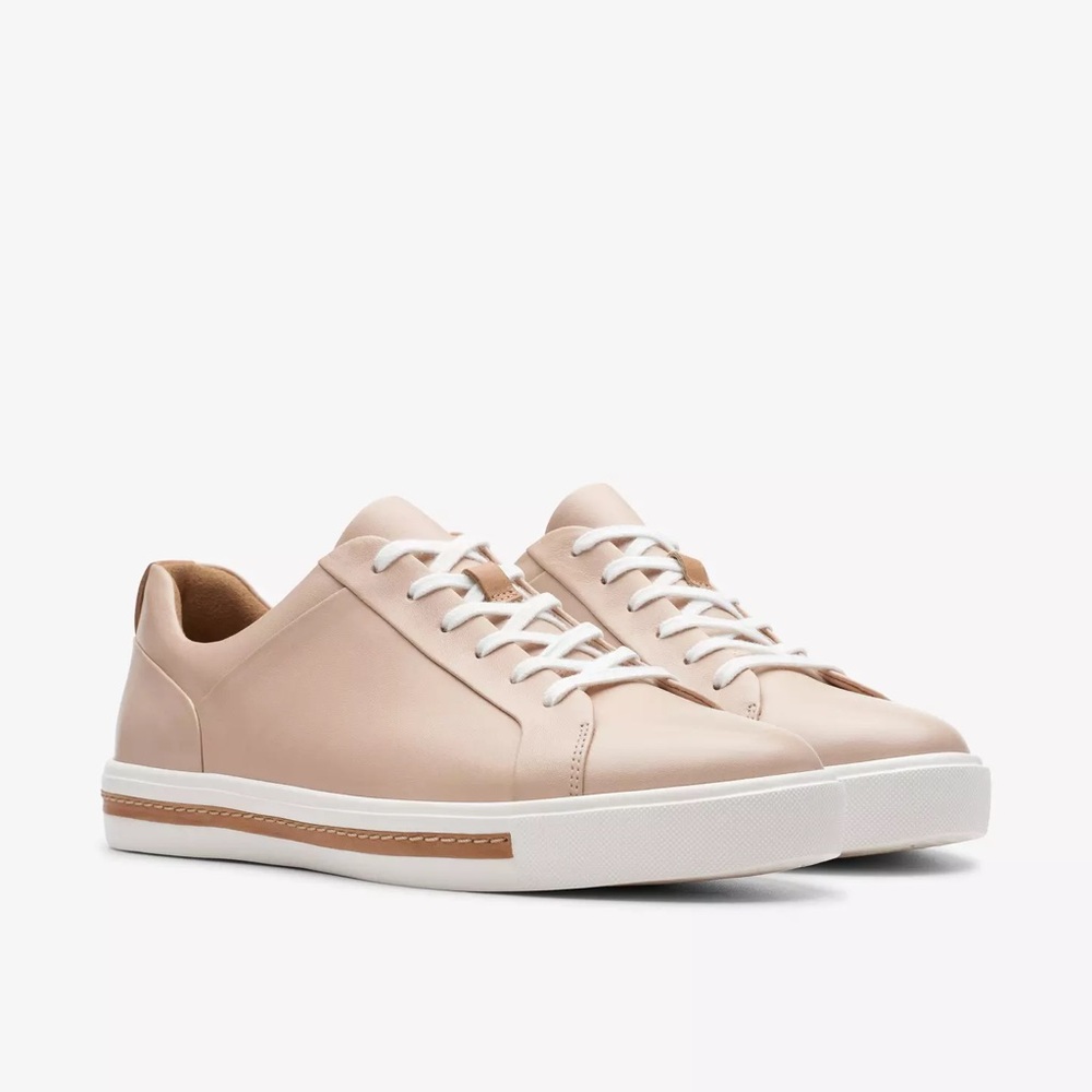 Brand New Clarks Un Maul Lace Blush Leather Sneakers Size 10